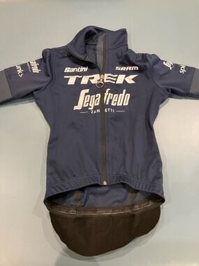 Santini Men's Biker Navy Cycling Jersey Polartec